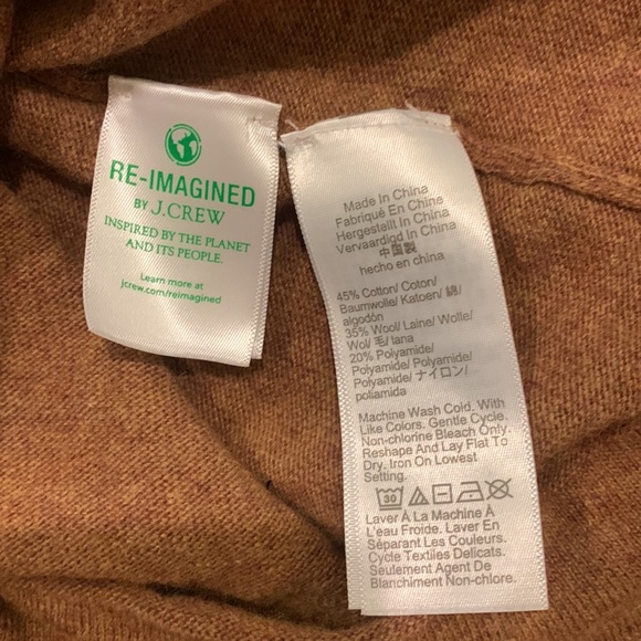 J.Crew Factory Women's Brown Cotton Blend Teddie Sweater, Size XS - Picture 4 of 4